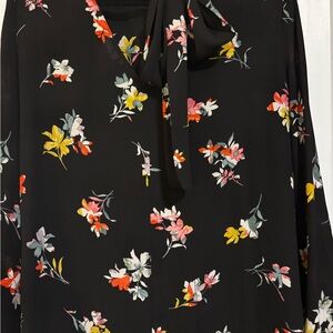 Ann Taylor Black Floral Blouse